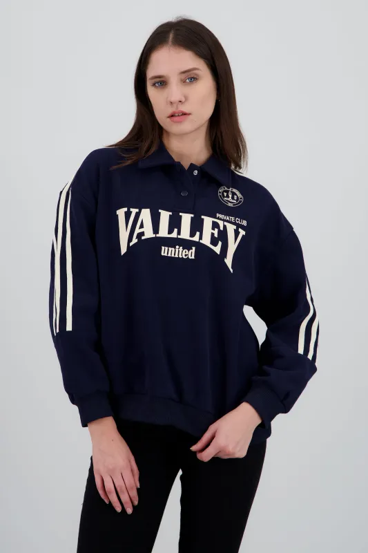 Sudadera estampado valley cuello polo sold by Shasa