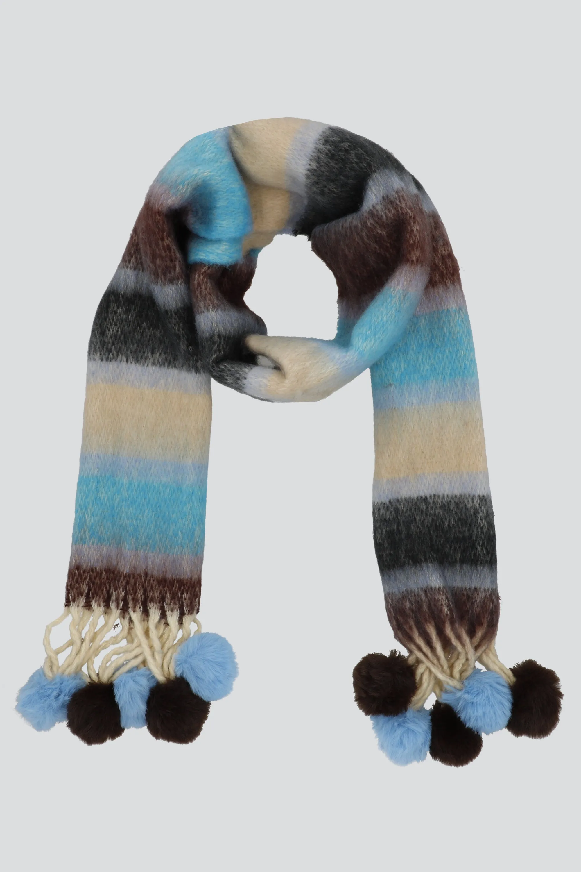 Bufanda colorida flcos pompones sold by Shasa