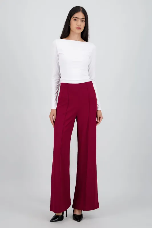 Pantalón Wide Leg Cintura Alta Costuras sold by Shasa