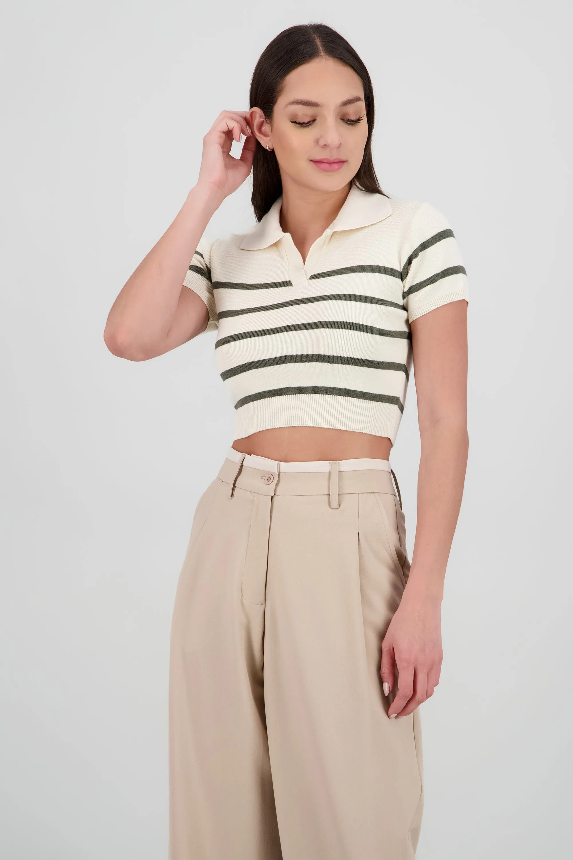 Top tejido cuello polo rayas sold by Shasa product image thumbnail 2