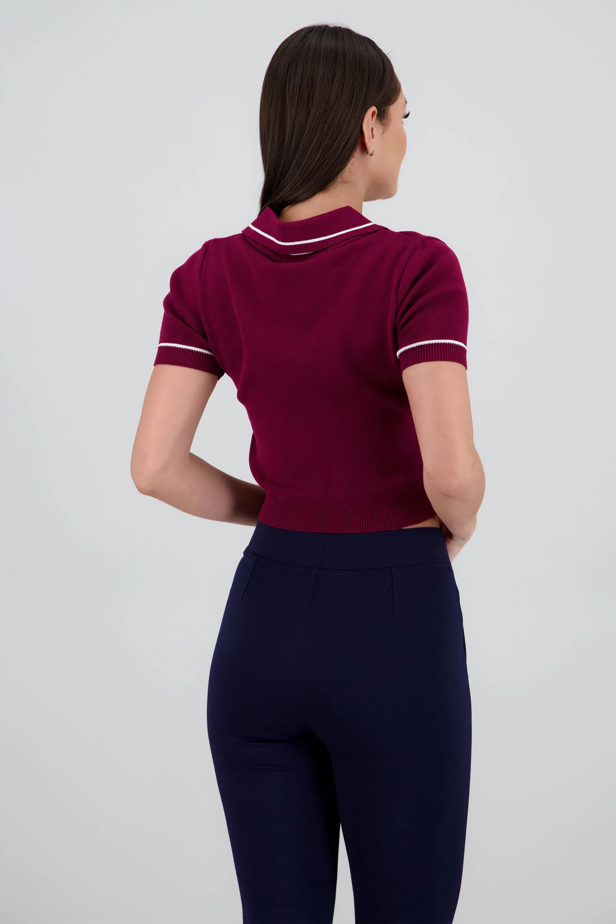 Top cuello camisero contraste sold by Shasa product image thumbnail 4