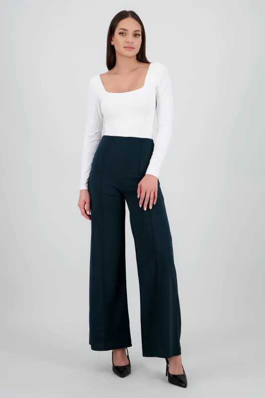 Pantalón Wide Leg Cintura Alta Costuras sold by Shasa