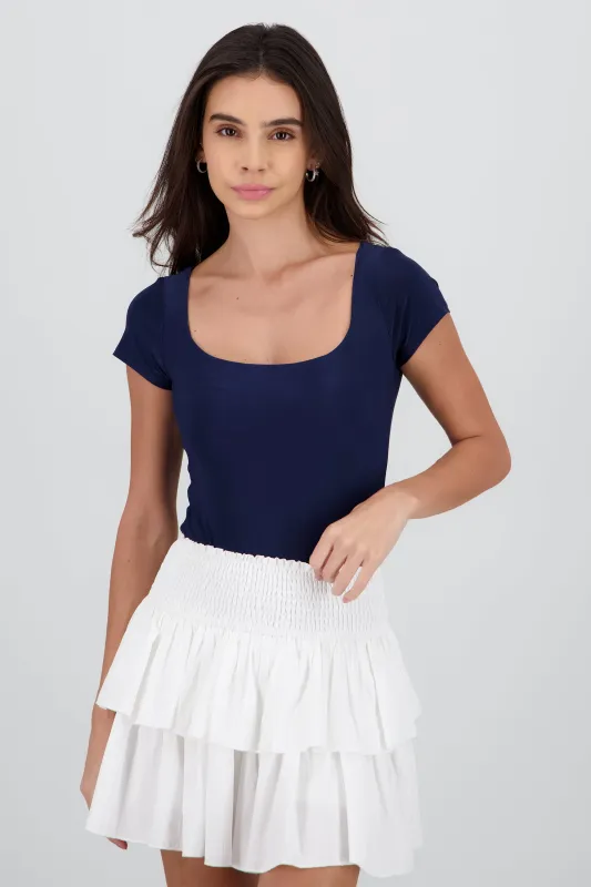 Body manga corta escote cuadrado sold by Shasa