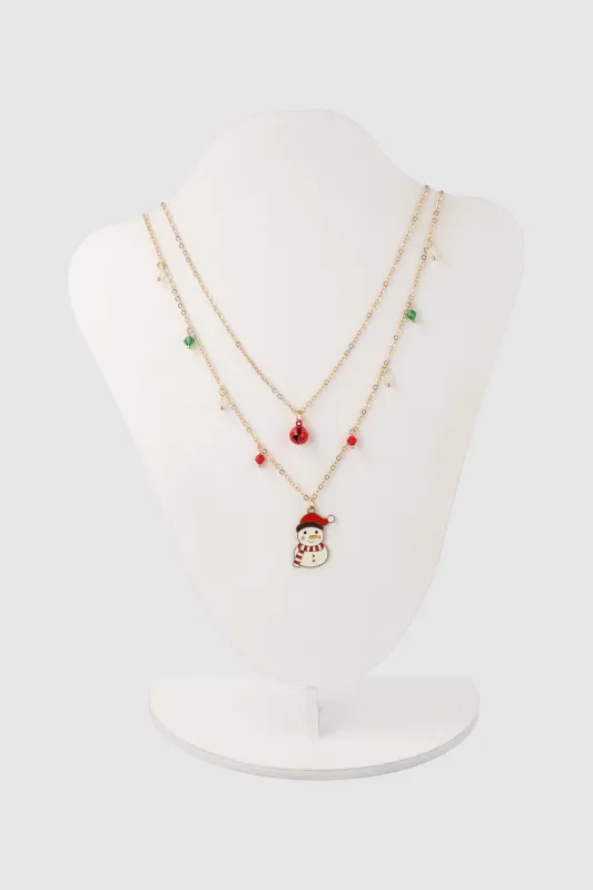 Collar 2 capas muleco de nieve sold by Shasa