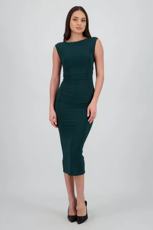 Vestido drapeado sin mangas sold by Shasa