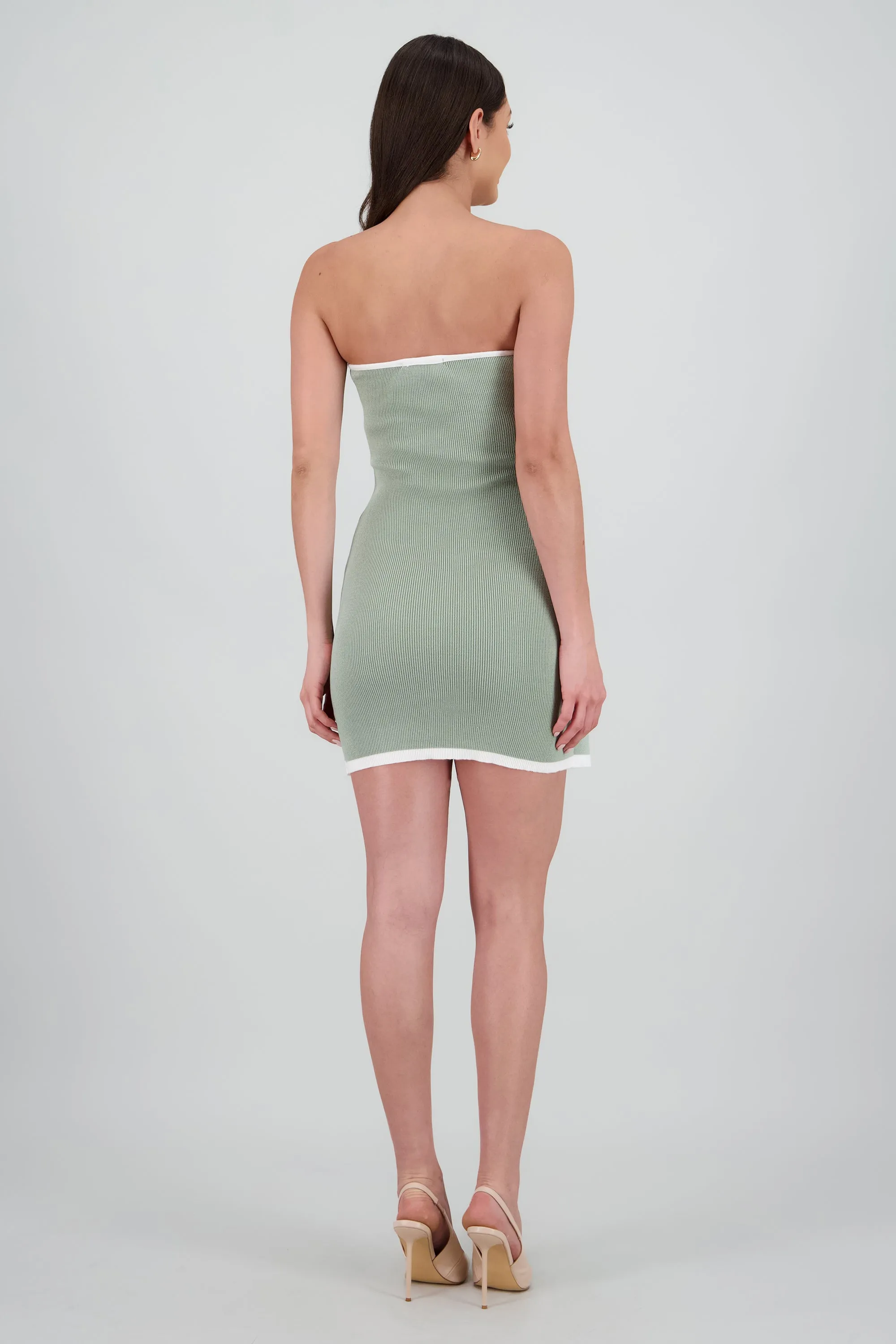 Vestido strapless detalle contraste lazo sold by Shasa product image thumbnail 4