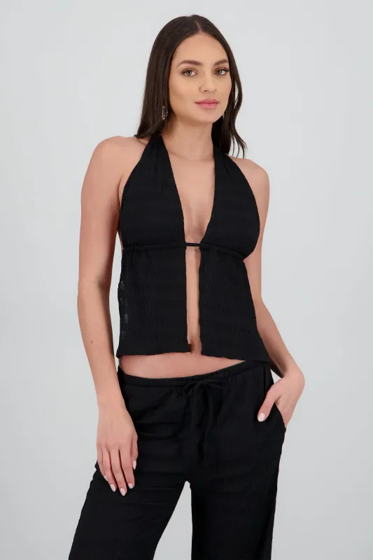 Top amarre espalda descubierta textura sold by Shasa