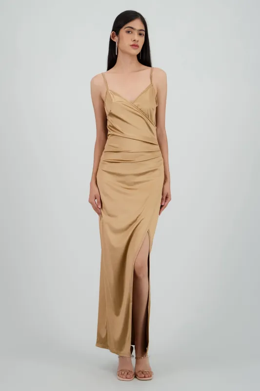 Vestido satinado midi sold by Shasa
