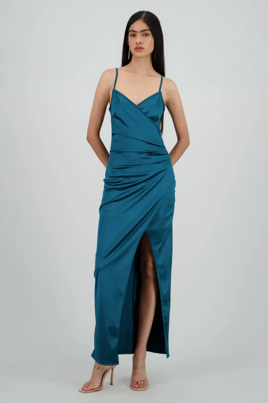 Vestido satinado midi sold by Shasa