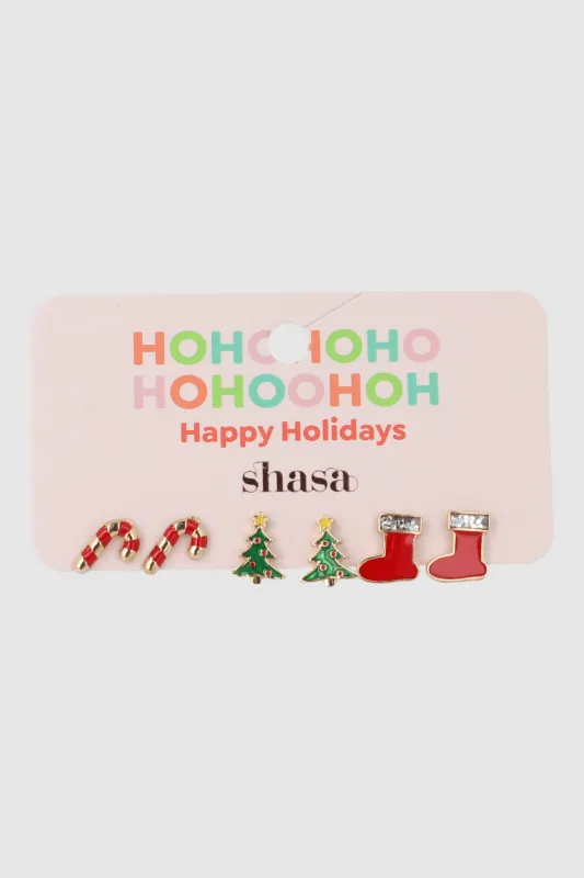 3 PR ARETES NAVIDAD sold by Shasa