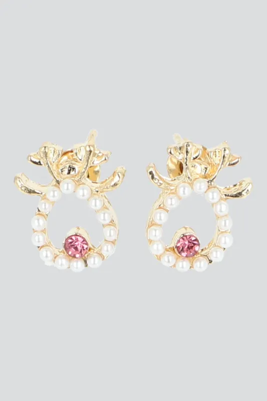 Aretes reno mini perlas sold by Shasa