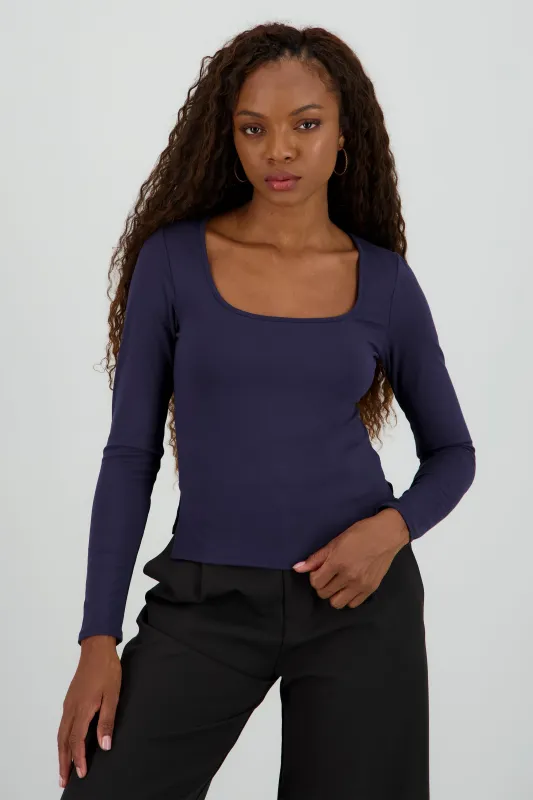 Top manga larga ceullo redondo sold by Shasa