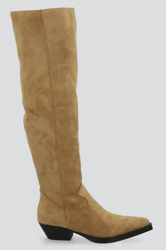 Bota vaquera overknee gamucina sold by Shasa