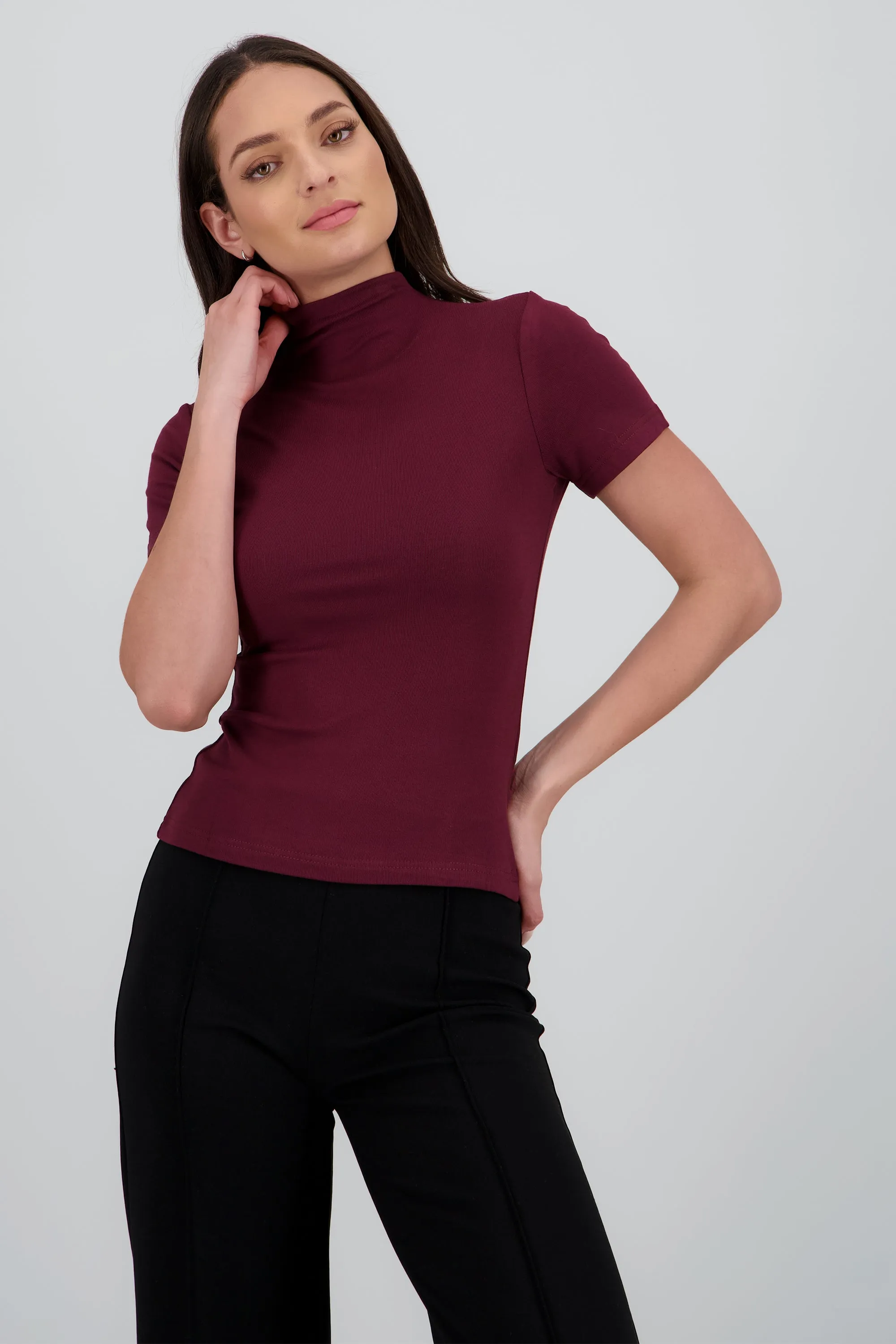 Top manga corta liso cuello alto sold by Shasa product image thumbnail 2