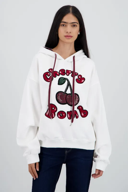 Sudadera con gorro estampado cherry sold by Shasa