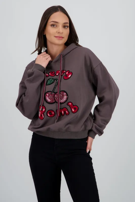 Sudadera con gorro estampado cherry sold by Shasa