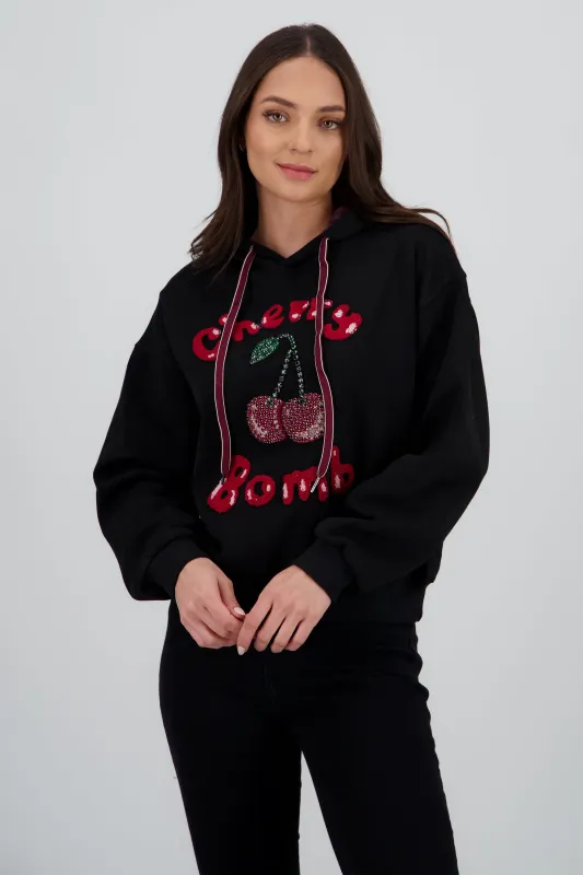 Sudadera con gorro estampado cherry sold by Shasa