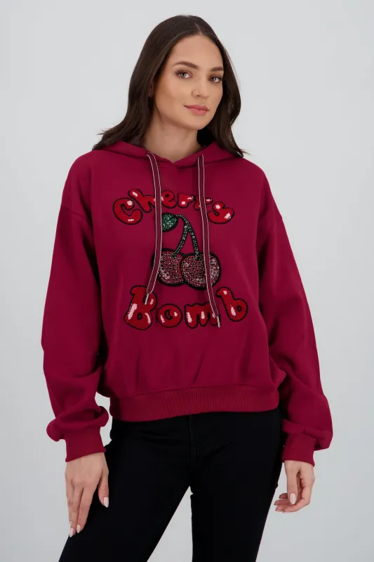 Sudadera con gorro estampado cherry sold by Shasa