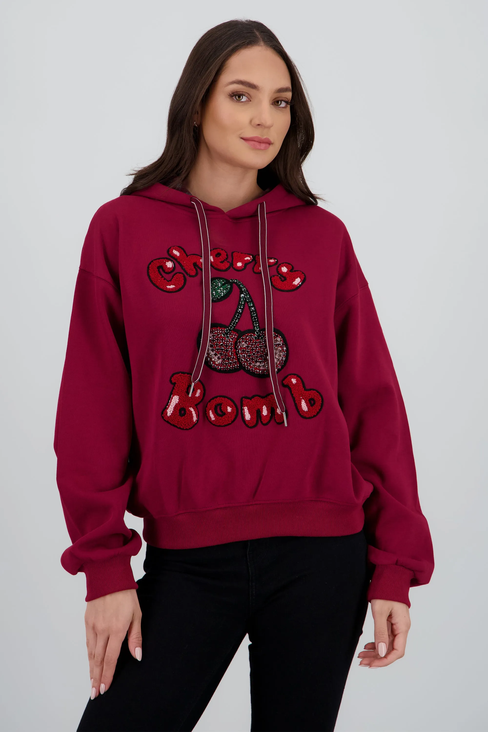 Sudadera con gorro estampado cherry sold by Shasa