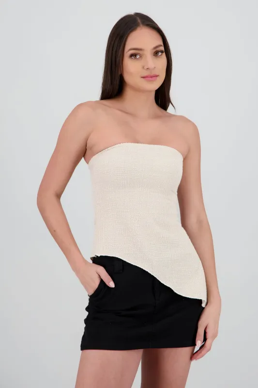 Top asimetrico textura sold by Shasa