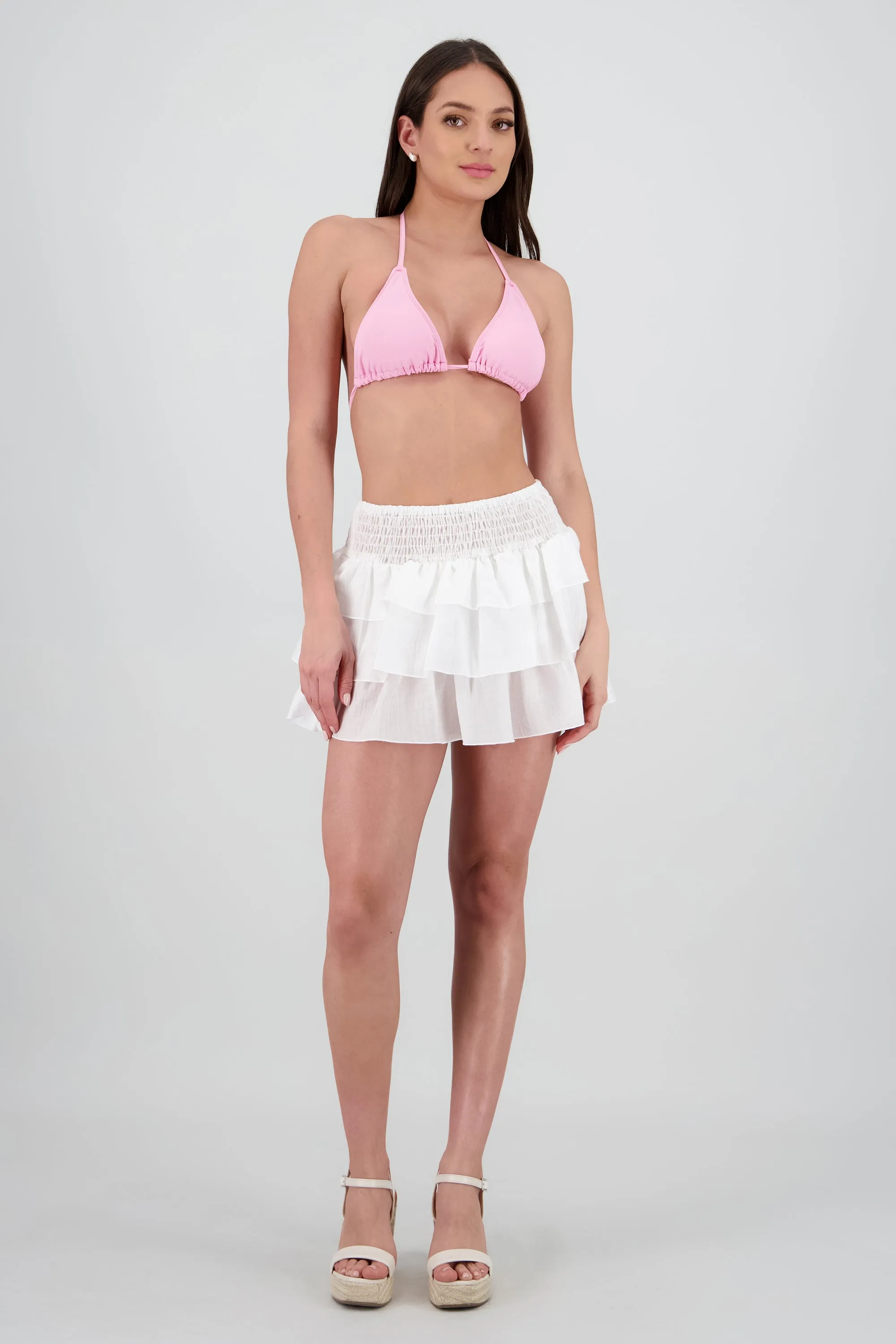 Falda mini olanes smock sold by Shasa