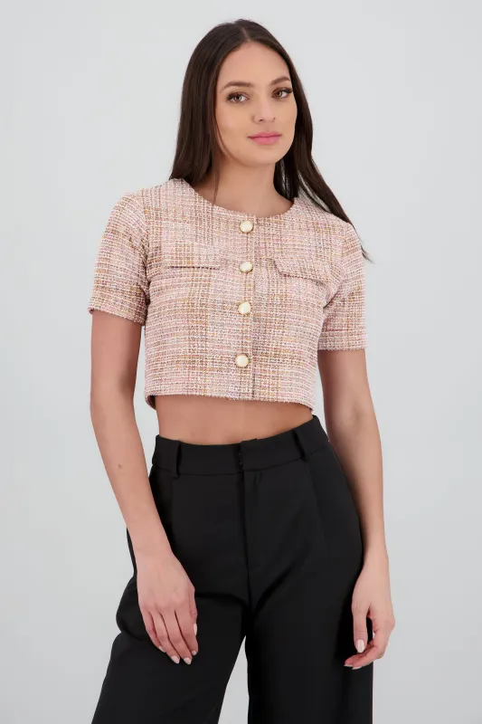 Blusa botones tweed sold by Shasa