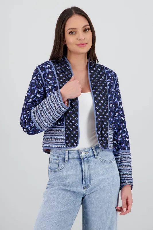 Chamarra crop doble vista mini flores sold by Shasa