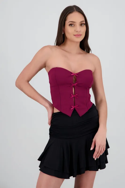 Top strapless detalle moños sold by Shasa