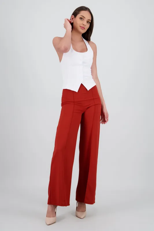 Pantalón Wide Leg Cintura Alta Costuras sold by Shasa