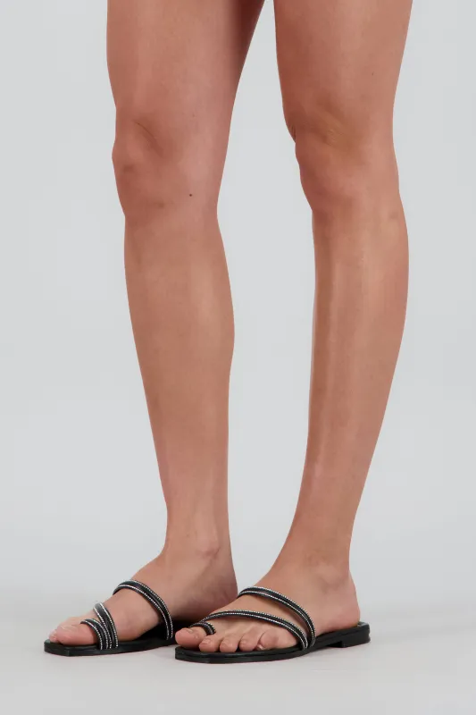 Sandalia tiras detalle mini brillos tira diaaginal sold by Shasa