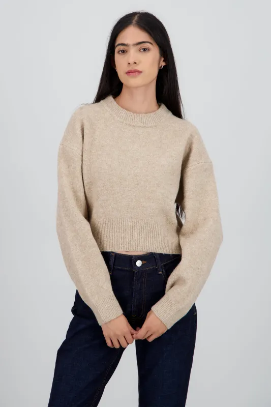 Sueter de cuello redondo manga larga suave sold by Shasa