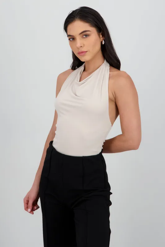 Top cuello cascada halter sold by Shasa
