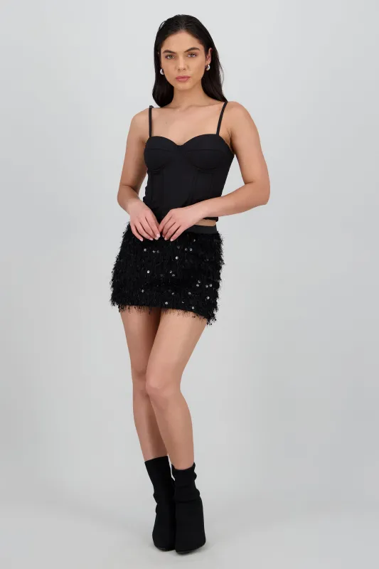 Mini falda lentejuela pelo sold by Shasa