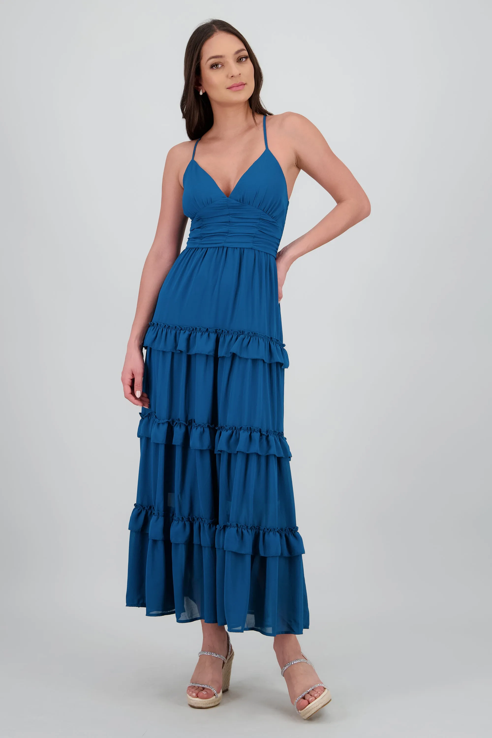 Maxi vestido con volumen y olanes sold by Shasa product image thumbnail 2
