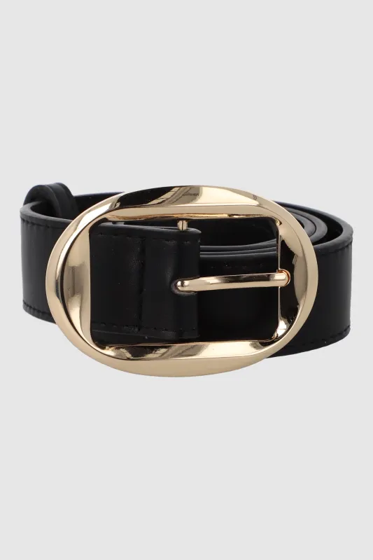 Cinturon liso hebilla ovalada metalica sold by Shasa