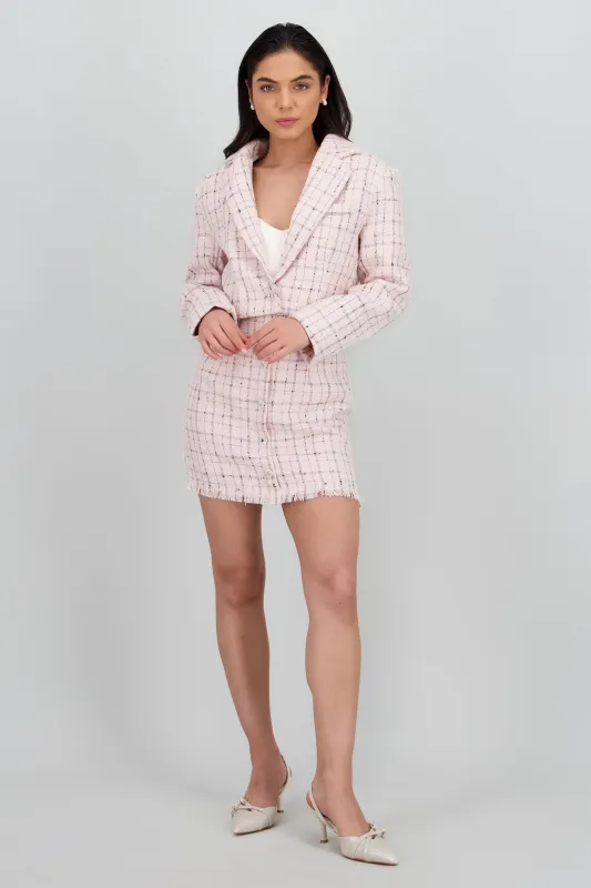 Falda cuadros tweed detalle botones sold by Shasa