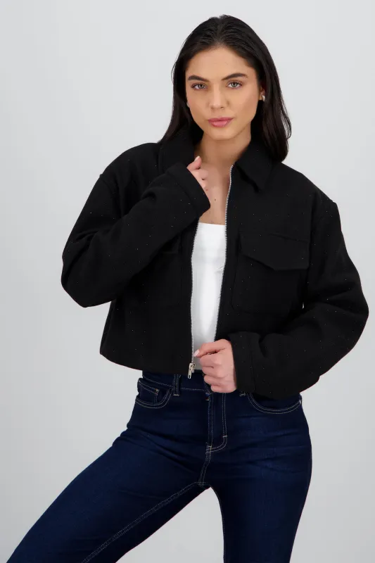 Chamarra de brillos con cierre sold by Shasa