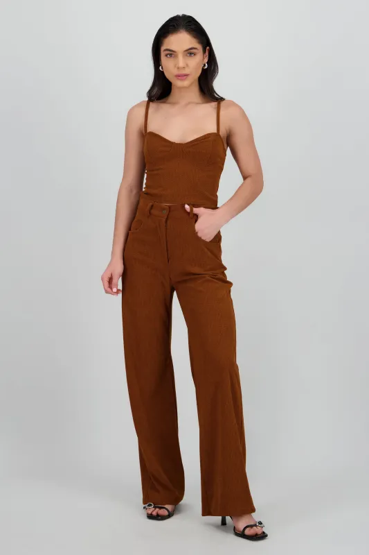 Pantalon recto detalle pana sold by Shasa