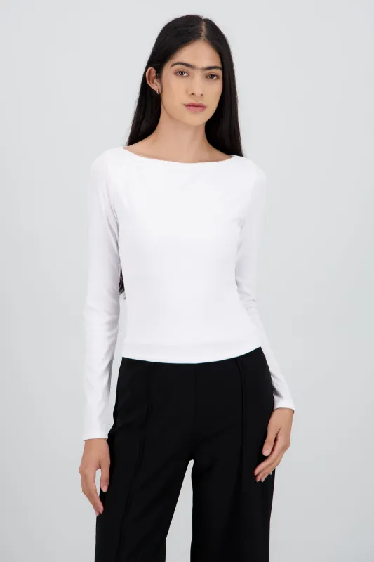 Top escote barco manga larga sold by Shasa