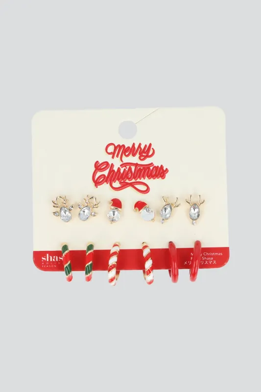 6 PR ARETES ARRACADAS NAVIDAD sold by Shasa