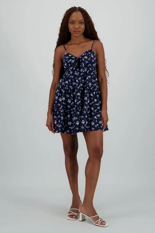 Vestido mini estampado flores escote nudo sold by Shasa