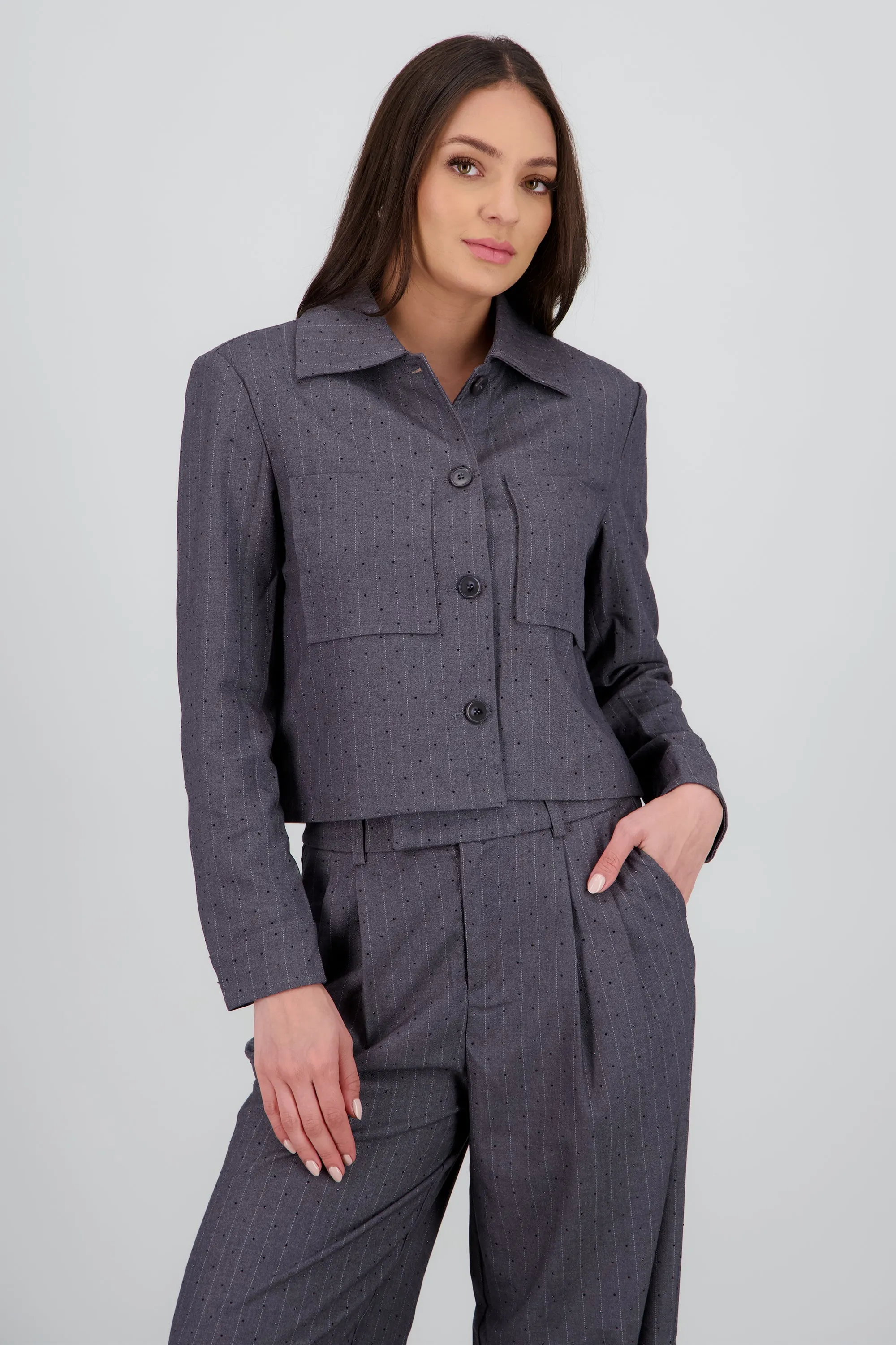 Camisa lisa m/l detalle tela sold by Shasa