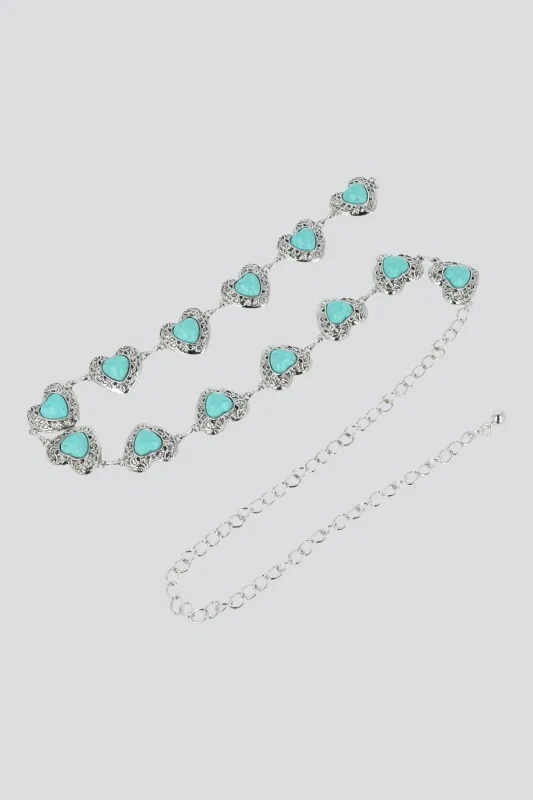 Cinturon cadena corazones sold by Shasa