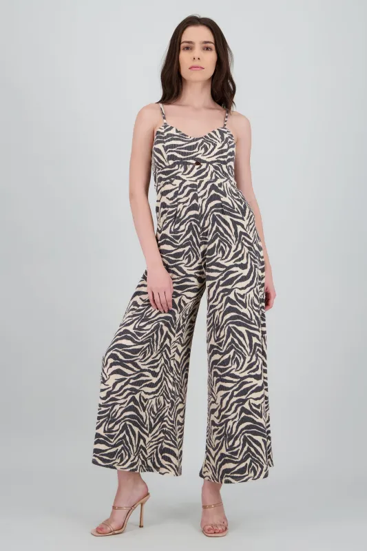 Jumpsuit tirantes estampado zebra detalle textura sold by Shasa