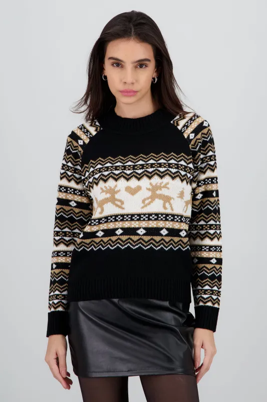 Suéter navideño corazón renos sold by Shasa