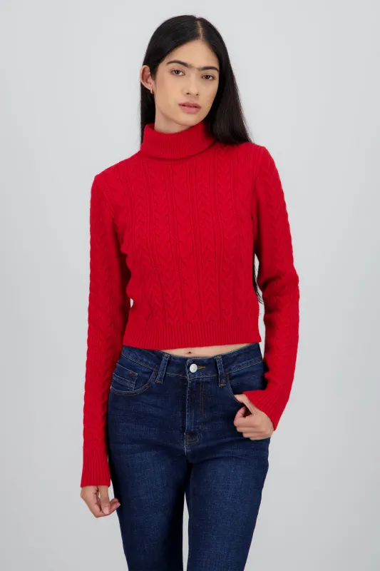 Sueter trenzado de cuello alto sold by Shasa