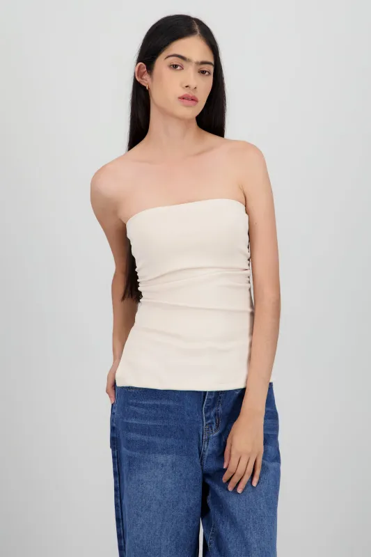 Top tubo abertura det drapeado liso sold by Shasa