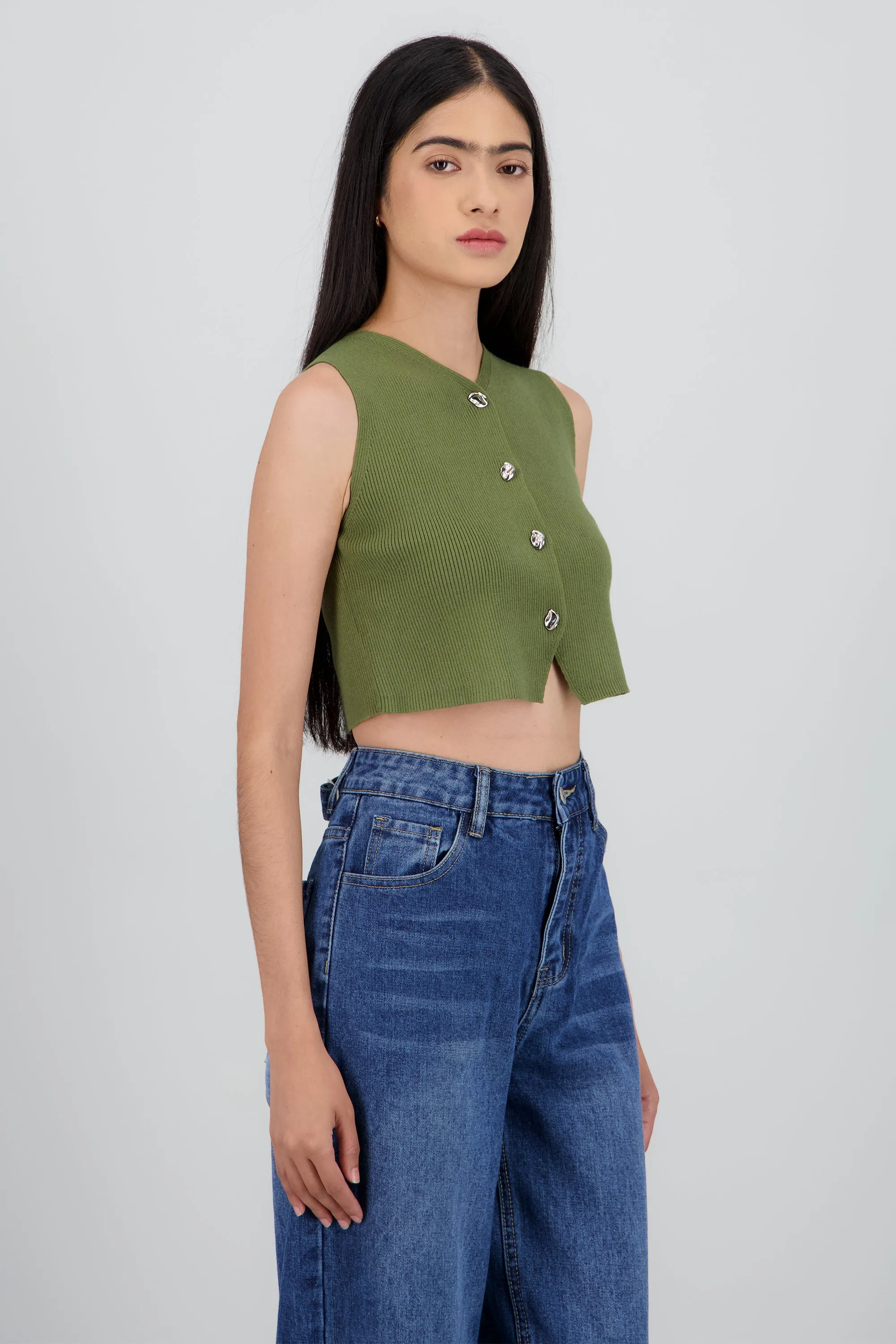 Top tejido rib con botones sold by Shasa product image thumbnail 3