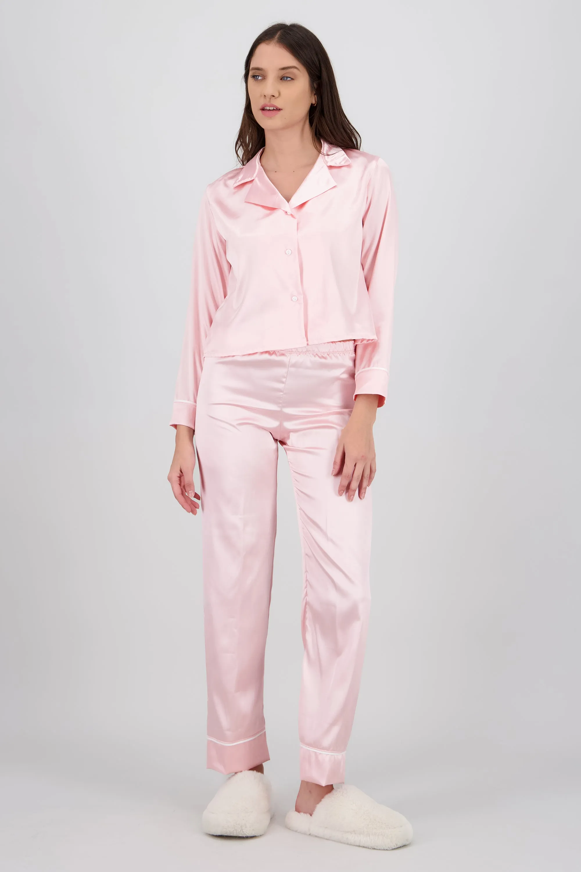 Pijama camisera satin pantalon m/l sold by Shasa
