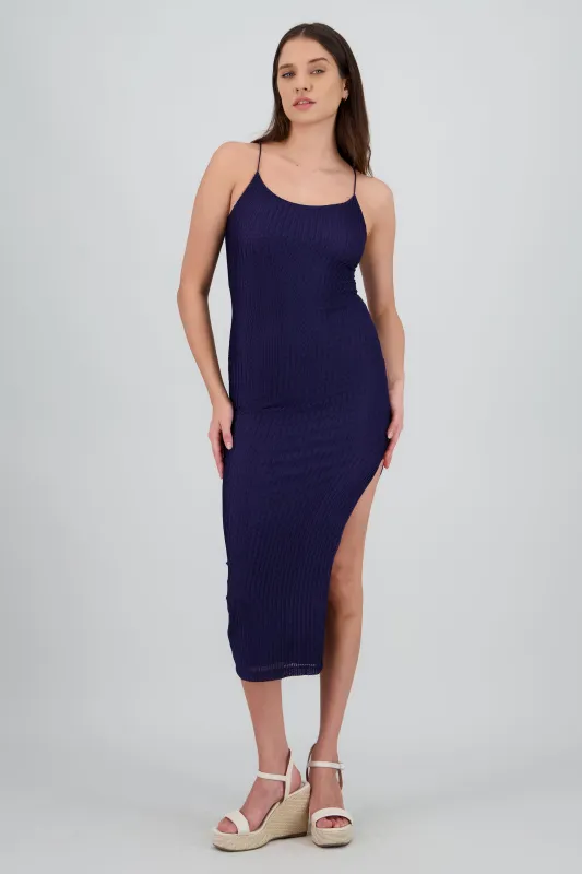 Vestido maxi red textura sold by Shasa